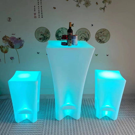 LED Lighting Cocktail Table And Chair Set For Bar Party