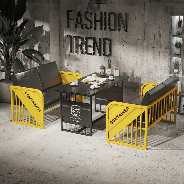 Loft Style Minimalist Yellow Metal Armchair Sofa