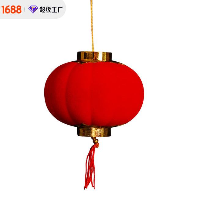 Indoor Decorative Small Velvet Lantern Lunar New Year Chinese Style Classic Tree