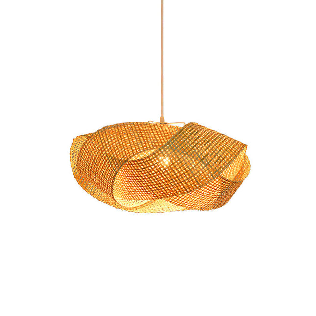 Bamboo Chandelier Woven Pendant Light Fixture Bamboo Ceiling Light For Kitchen Homestay Light Decoration