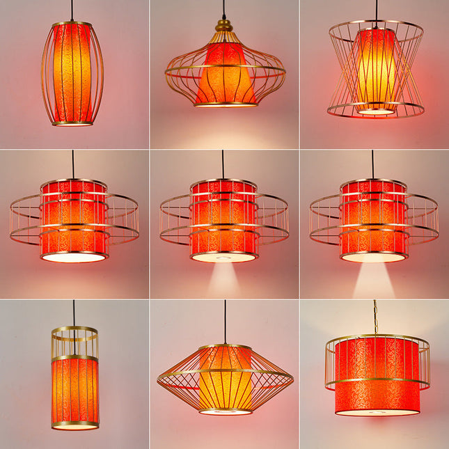 New Chinese Style Lantern Chandelier Hot Pot Restaurant Lamps Shop Commercial Lamp
