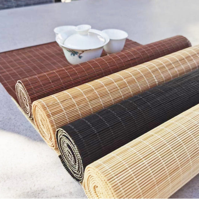 Chinese Style Bamboo Mat Tea Ceremony Zen Style Tea Tray Tea Table Accessories Waterproof Bamboo Placemat For Table